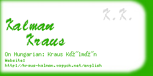 kalman kraus business card